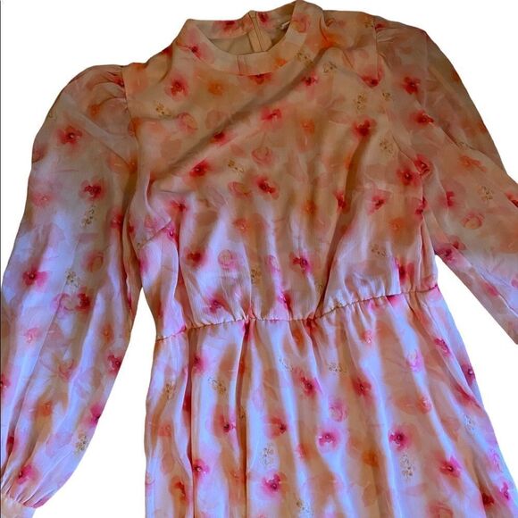 ⭐️⭐️HOST PICK⭐️⭐️ VILA maxi dress with balloon sleeves in pink coral - Picture 7 of 9